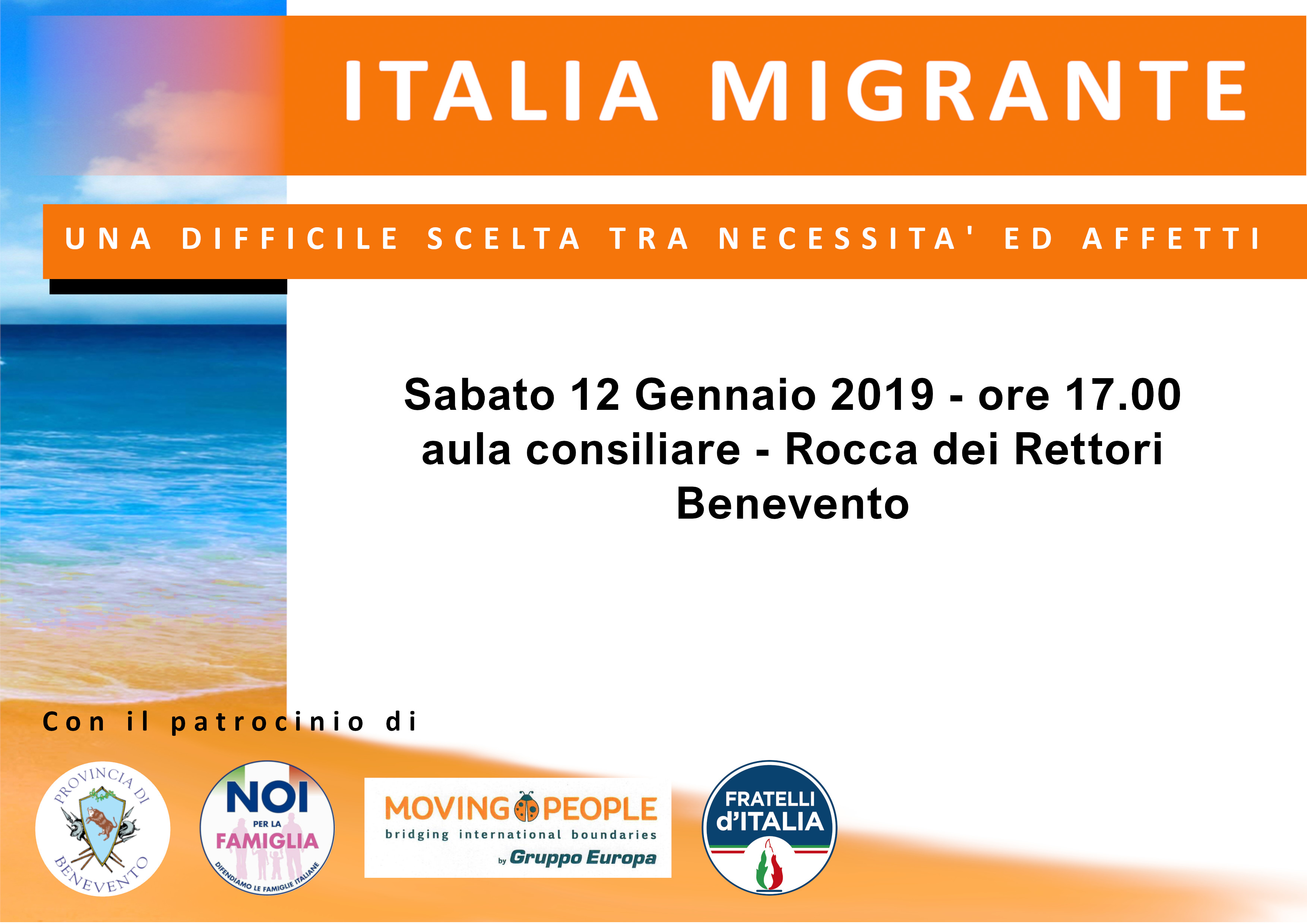 Benevento| Alla Rocca dei Rettori convegno su “Italia Migrante”