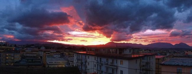 Benevento| Tramonto infuocato, social impazziti