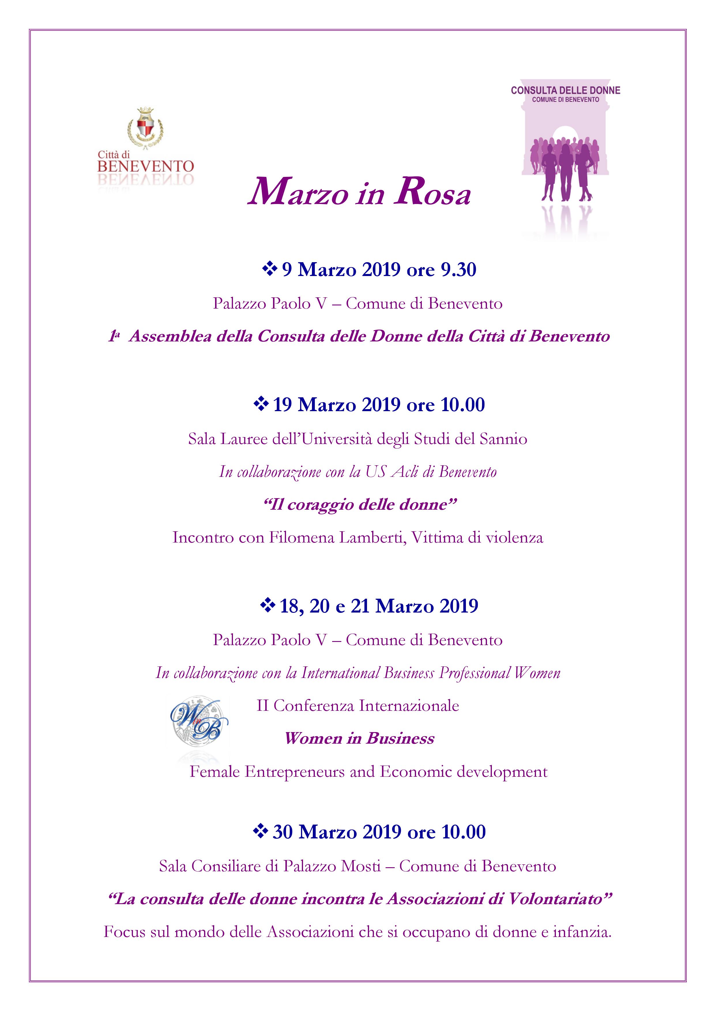 Benevento| Consulta delle donne, a Palazzo Paolo V l’assemblea di “Marzo in Rosa”