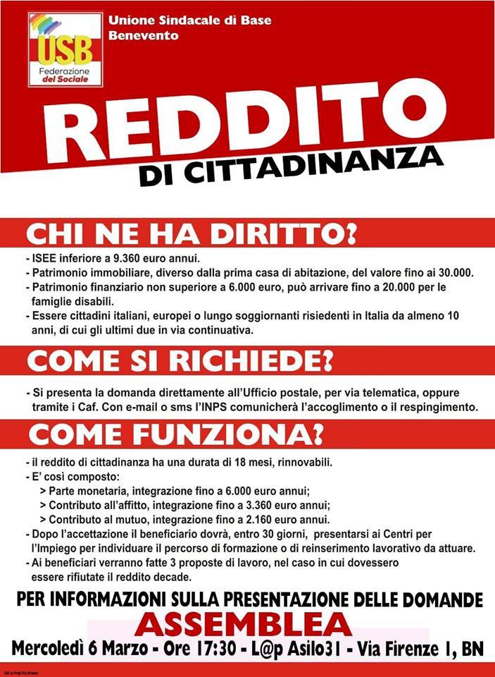 Benevento| Reddito di cittadinanza, al L@P Asilo 31 incontro informativo