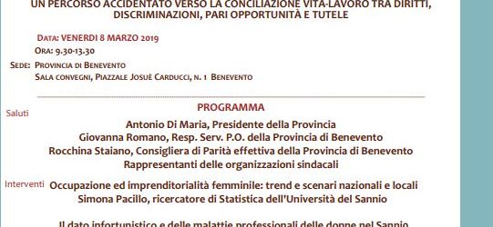 Benevento| “Il lavoro delle donne”, domani convegno in occasione della Festa dell’8 marzo
