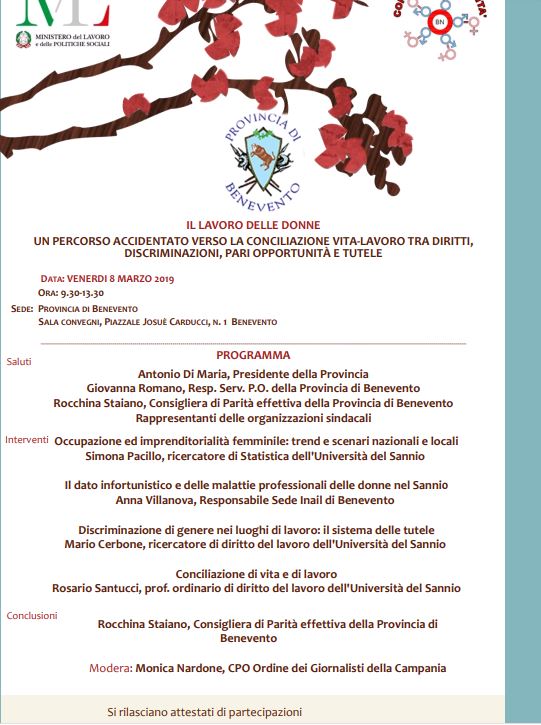 Benevento| “Il lavoro delle donne”, domani convegno in occasione della Festa dell’8 marzo