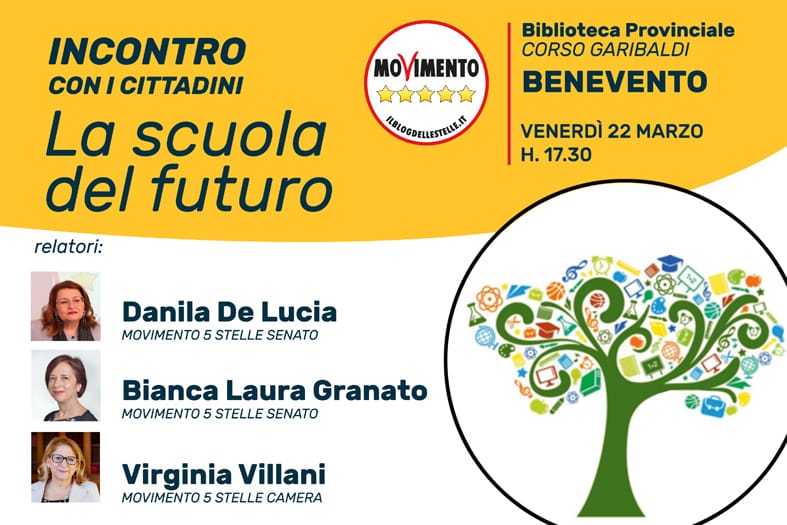 Benevento| “La scuola del futuro”, alla Biblioteca provinciale incontro con le parlamentari del M5S