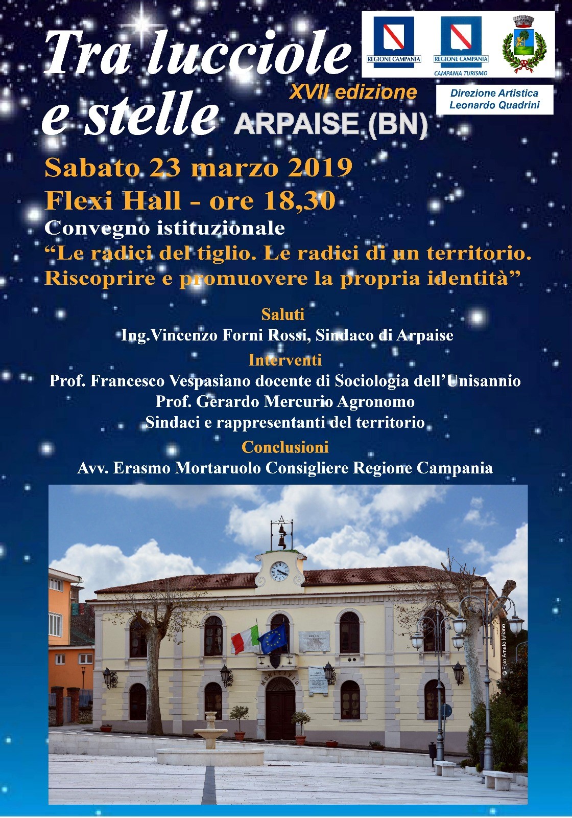 “Tra lucciole e stelle”, ad Arpaise convegno sul tema “Le radici del tiglio. Le radici di un territorio. Riscoprire e promuovere la propria identita’”