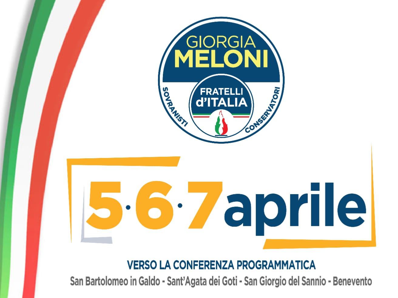 Benevento| Fratelli d’Italia : 5,6 e 7 Aprile in piazza per eleggere i “Delegati” alla Conferenza Programmatica di Torino