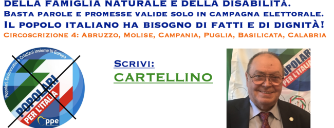 Il Partito dei Valori Cristiani nella lista dei Popolari per l’Italia: in Europa col Partito Popolare Europeo