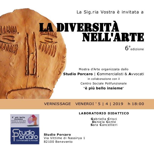 Benevento| “E’ più bello insieme”, sesta mostra su “La Diversità nell’Arte”