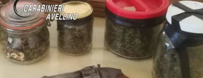 Montella| Già ai domiciliari, 35enne sorpreso con barattoli di marijuana e un revolver