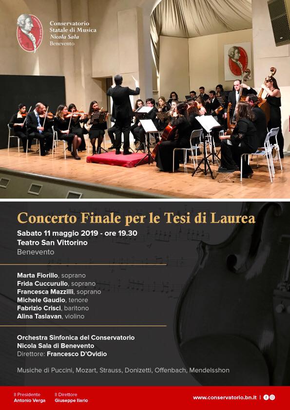 Tesi di Laurea in forma di Concerto pubblico per il Conservatorio «Nicola Sala» di Benevento