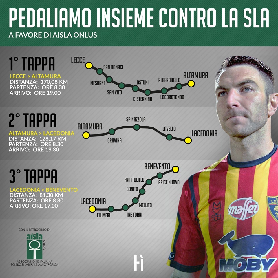 “Pedaliamo insieme contro la Sla”, la pedalata benefica di Fabio Lucioni. Sabato l’arrivo a Benevento