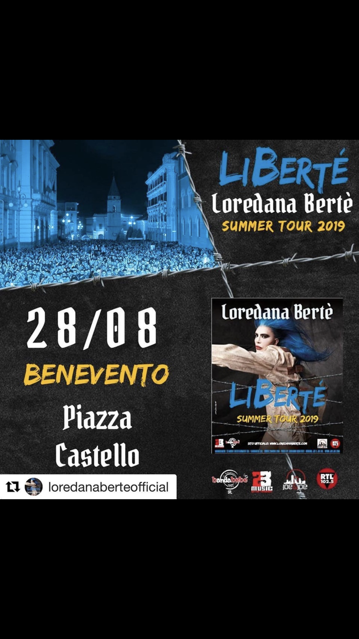 Benevento Città Spettacolo, il primo nome è Loredana Bertè. Concerto il 28 agosto