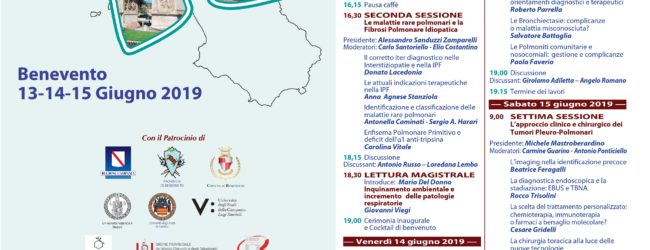Benevento| Dal 13 al 15 giugno a Benevento si terrà il 2°Congresso regionale della Società Italiana di Pneumologia SIP-IRS
