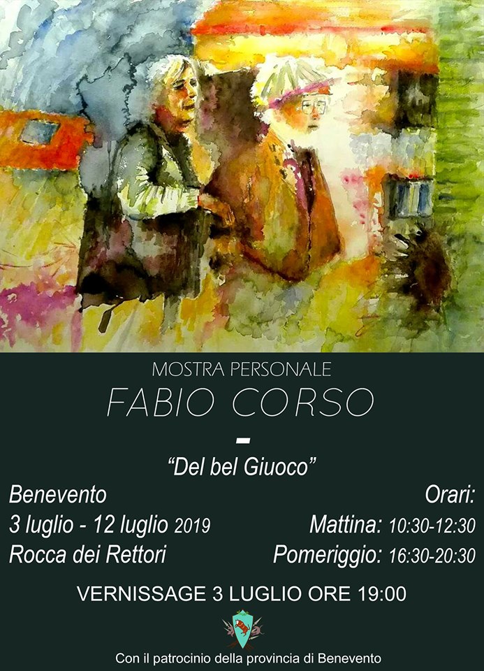 Benevento| “Del bel Giuoco”, domani l’inaugurazione della mostra personale di Fabio Corso