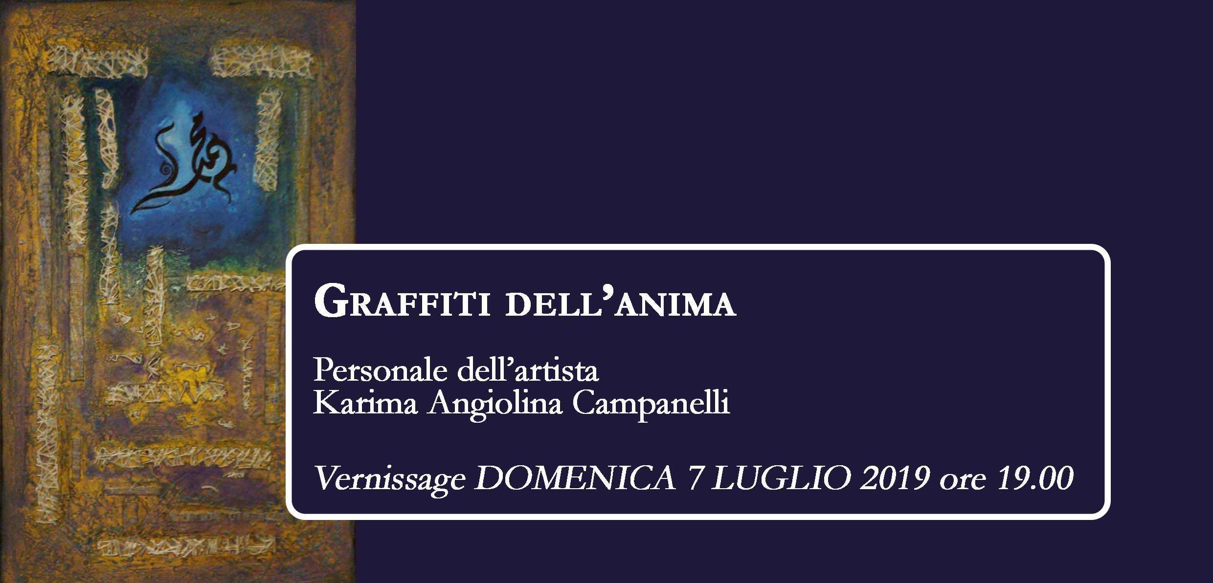 “Graffiti dell’anima” la personale dell’artista Karima Angiolina Campanelli a Palazzo Paolo V