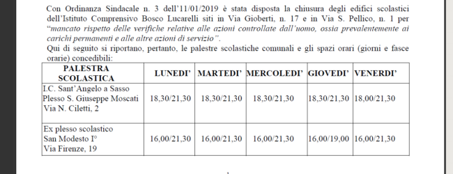 Pubblicato l’avviso per la concessione delle palestre degli istituti scolastici