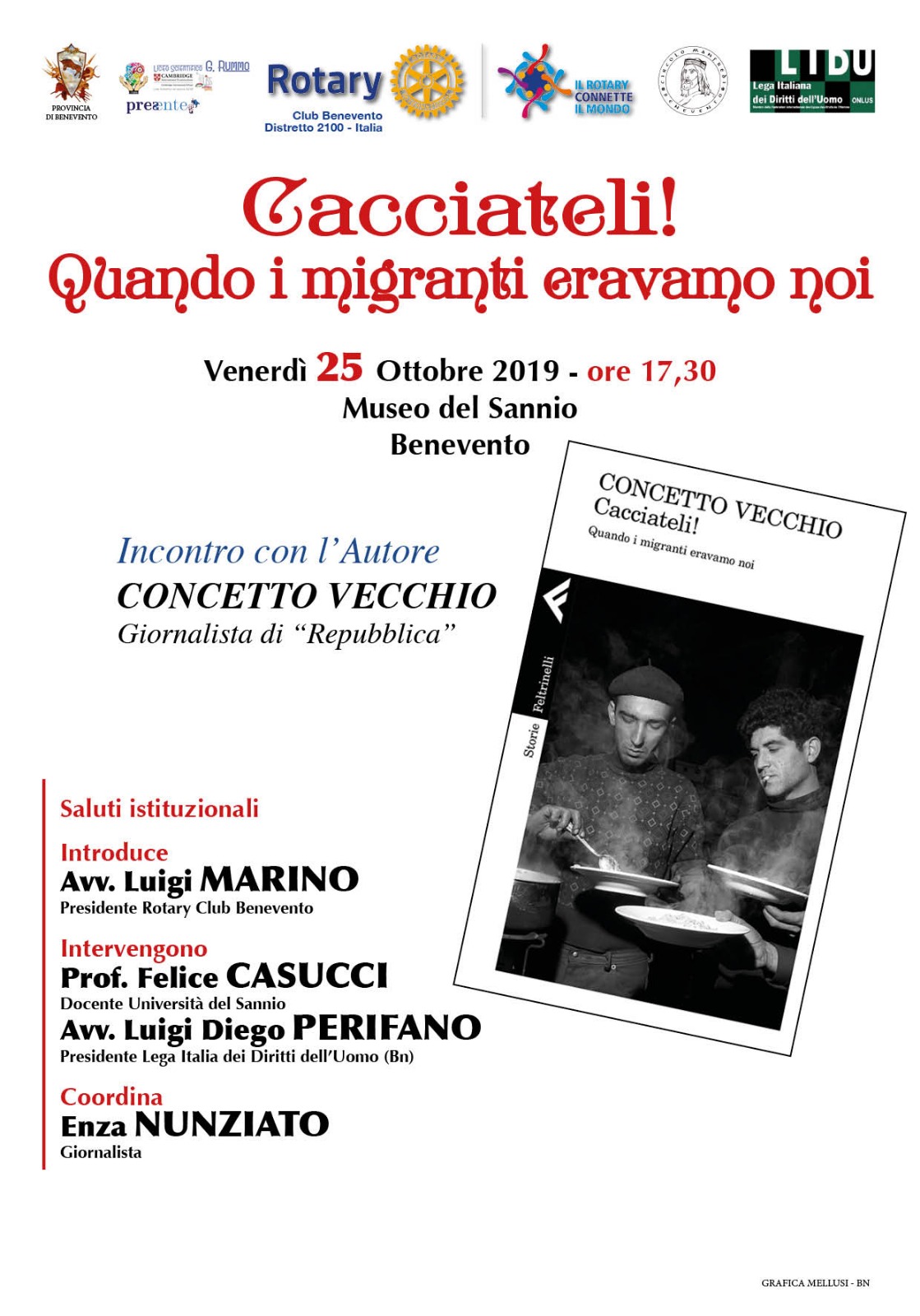 Benevento| “Cacciateli. Quando i migranti eravamo noi”, venerdi presentazione del libro del giornalista Vecchio