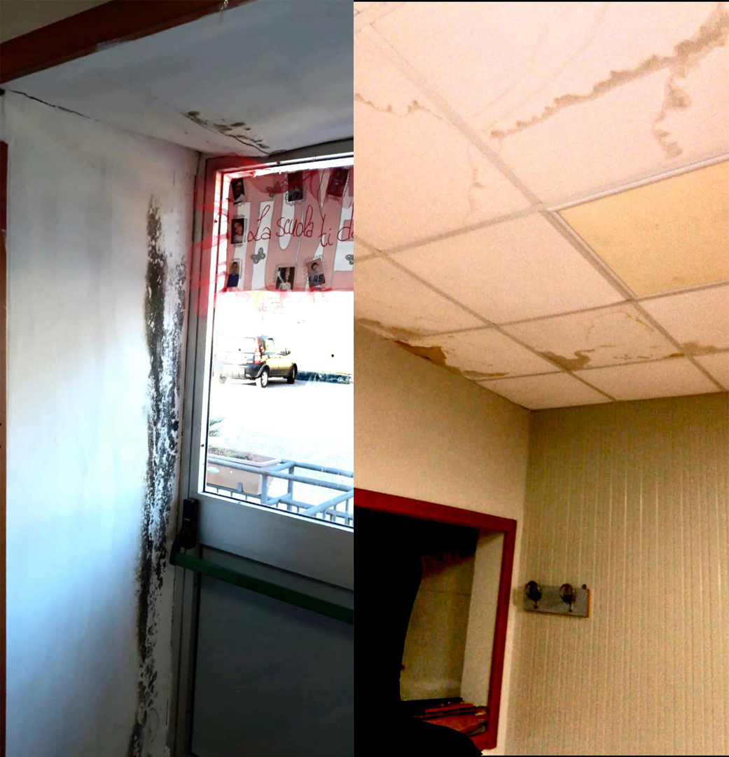 Pratola Serra, la tendostruttura adibita a scuola cade a pezzi e affoga nella muffa. La denuncia del gruppo consiliare “SiAmo Pratola Serra”