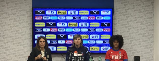 La Nazionale Italia Femminile a Benevento. Bartolini: “Fa piacere sentire certe parole da Inzaghi”. Gama: “Abbiamo ingranato”