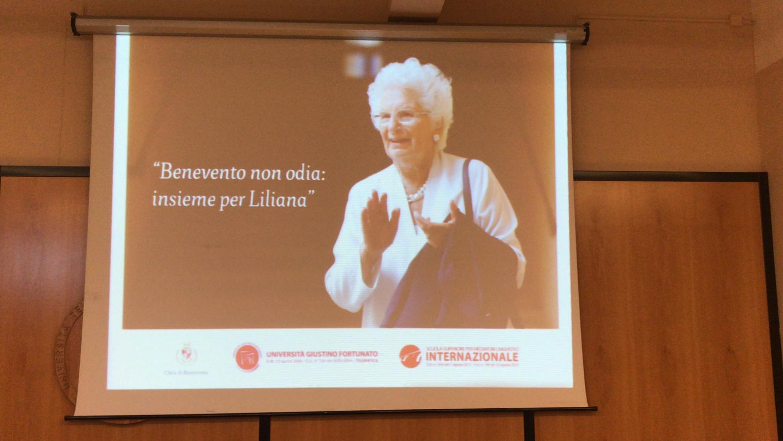 Benevento| #BeneventoNonOdia, l’iniziativa a sostegno della senatrice Liliana Segre