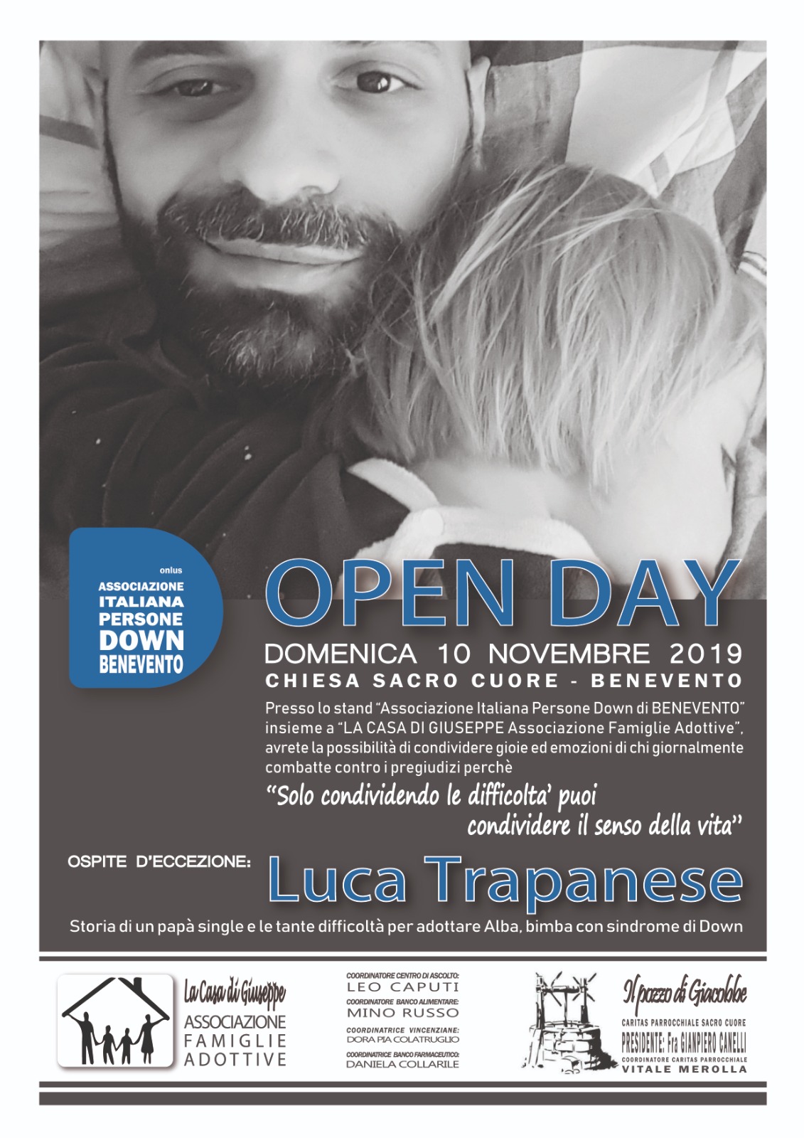 Benevento| Alla Parrocchia Sacro Cuore l’open day: ospite il papà single Luca Trapanese