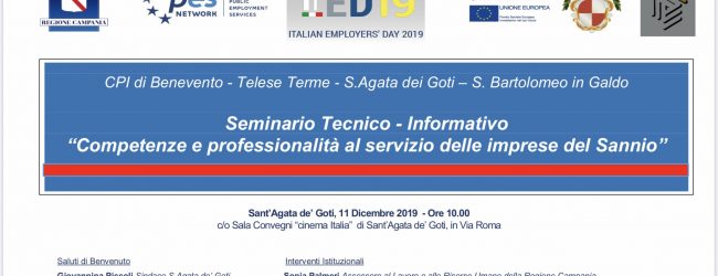 Employers’ Day 2019, l’11 dicembre appuntamento a Sant’Agata de’ Goti