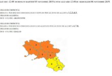 Maltempo: dalle 12 di domani e per 24 ore allerta arancione per Irpinia e Sannio