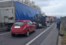 Ponte| Scontro tra due Tir sulla Telesina,un ferito in codice rosso