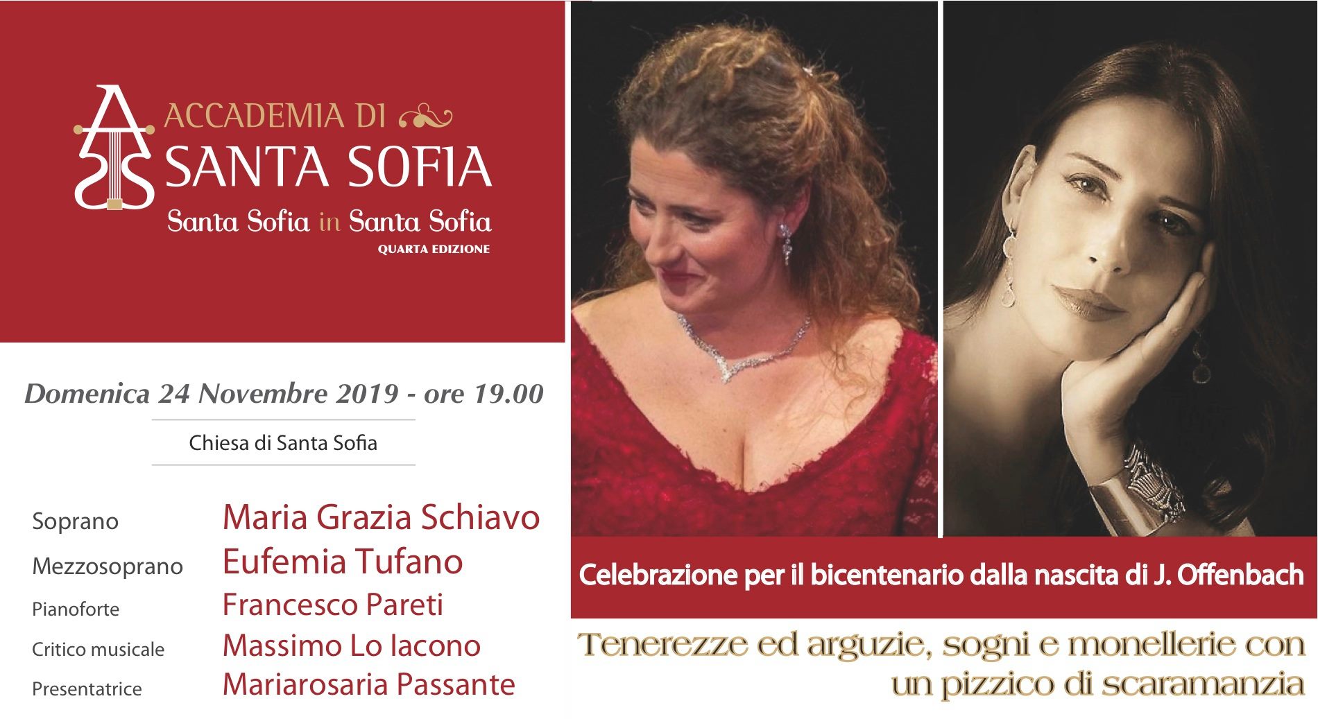 Benevento| Santa Sofia in Santa Sofia: ospiti il Soprano Schiavo e il Mezzosoprano Tufano