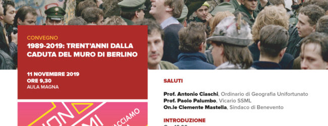 Benevento| Trent’anni dalla caduta del muro di Berlino, convegno all’Unifortunato