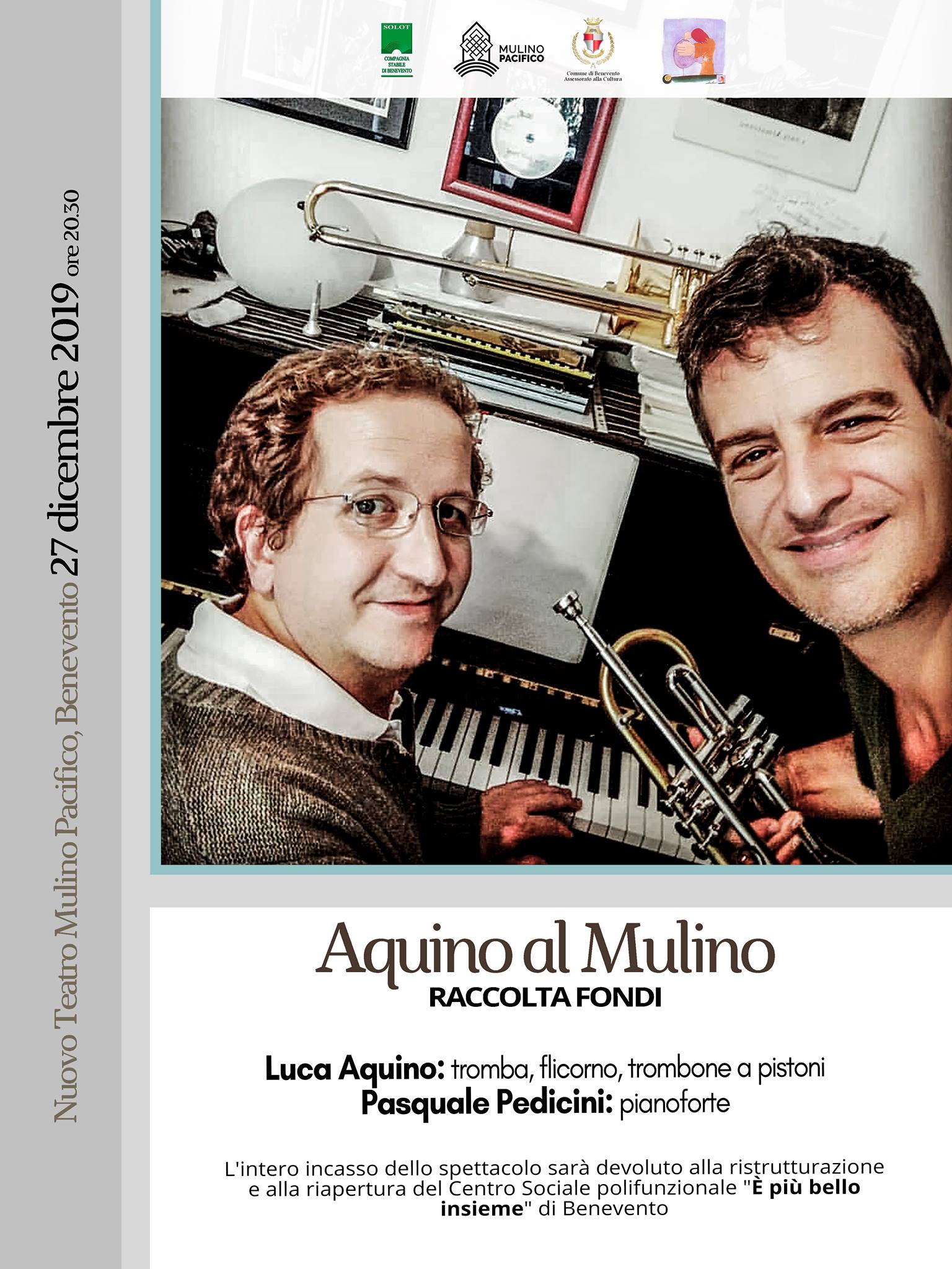 Benevento| “Aquino al Mulino”, al Nuovo Teatro Mulino Pacifico l’evento di beneficenza