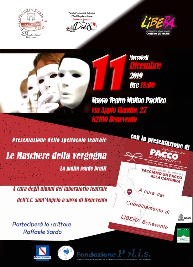 Benevento| Libera: si presenta “Le maschere della vergogna” e “Facciamo un pacco alla camorra”