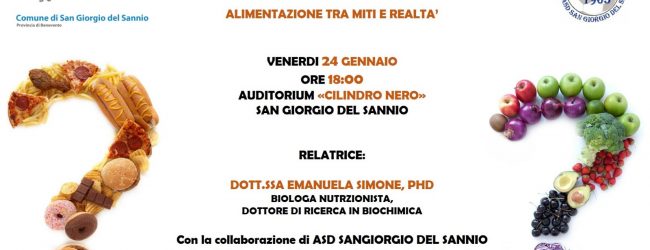 San Giorgio del Sannio| “Alimentarsi consapevolmente” la rassegna sull’informazione nutrizionale