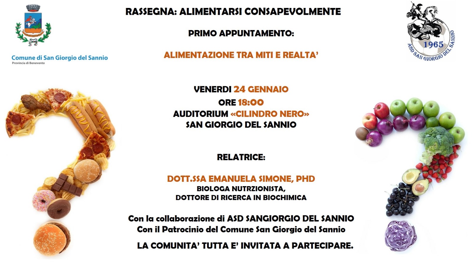 San Giorgio del Sannio| “Alimentarsi consapevolmente” la rassegna sull’informazione nutrizionale