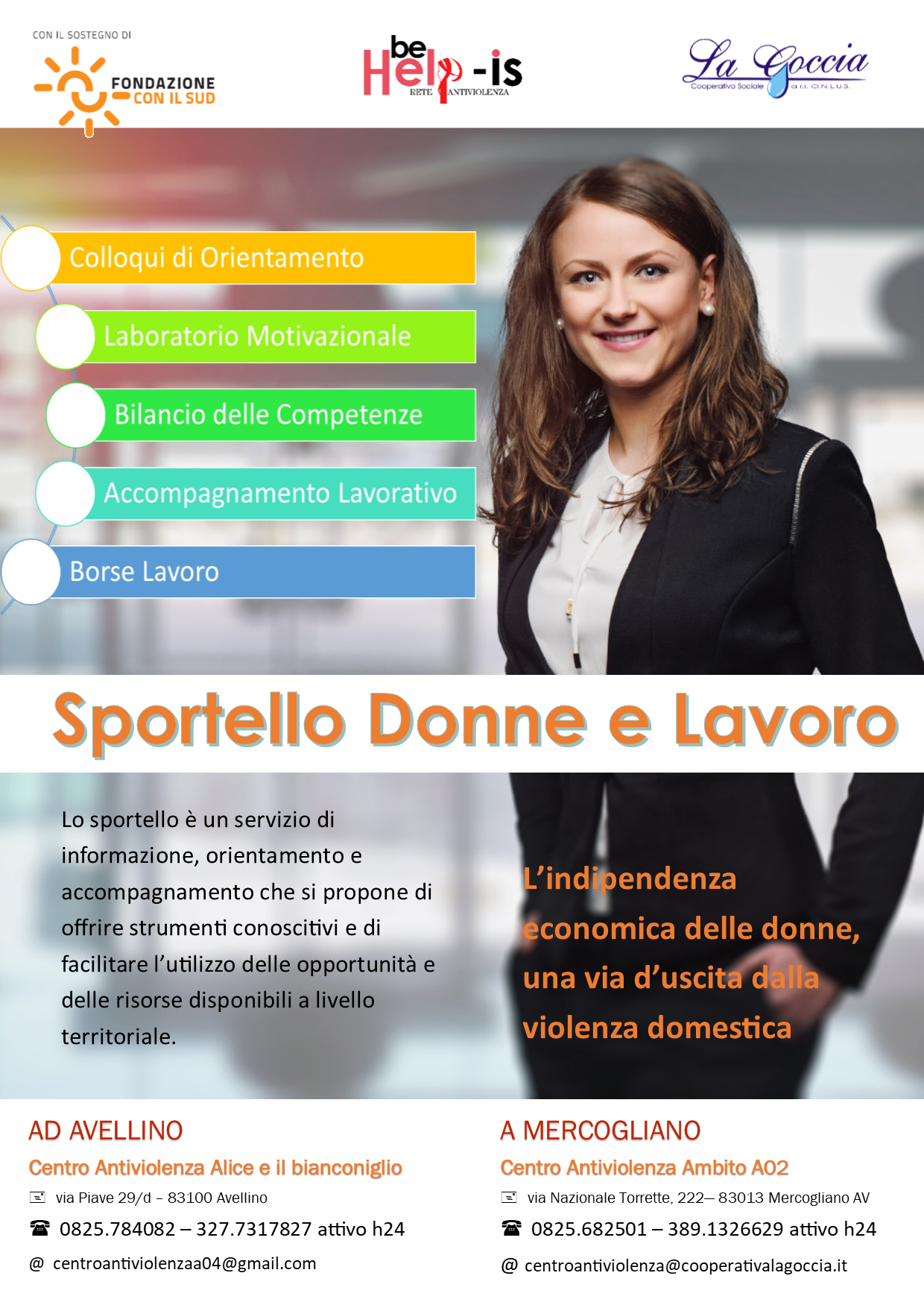 Avellino| Be Help-Is, partite anche le ultime borse lavoro per le donne vittime di violenza economica