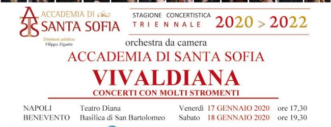 Benevento| Accademia Santa Sofia: sabato 18 gennaio apuntamento con “Vivaldiana”