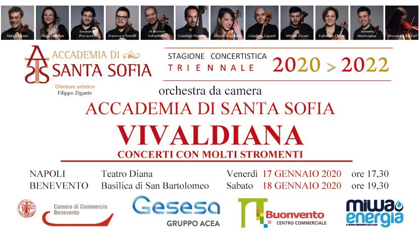 Benevento| Accademia Santa Sofia: sabato 18 gennaio apuntamento con “Vivaldiana”