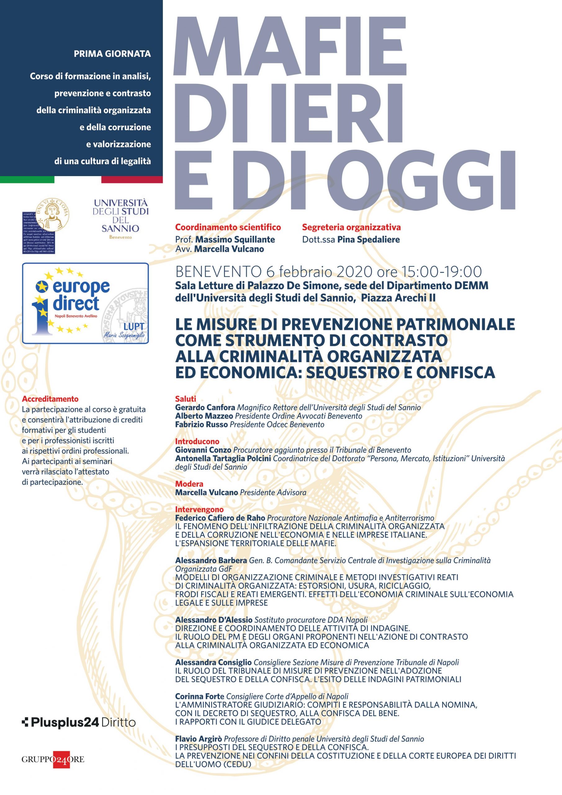 Benevento| Mafie di ieri e di oggi: il 6 Febbraio interviene il Procuratore antimafia Cafiero de Raho