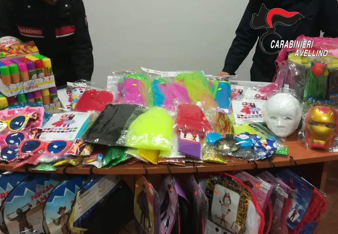 Monteforte Irpino| Carnevale sicuro: sequestrati vestiti, accessori e giochi pericolosi
