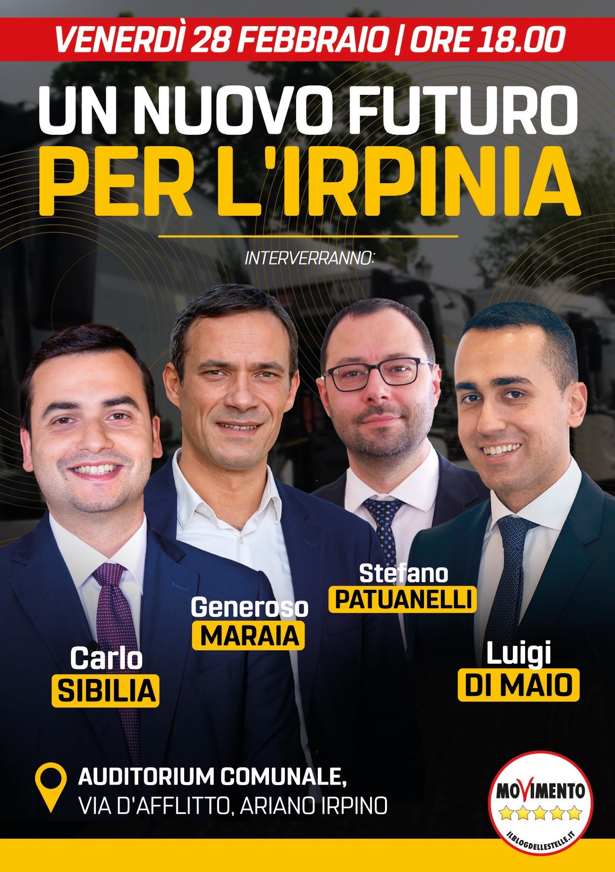 Ariano Irpino| Rinviata l’assemblea pubblica con i ministri  Di Maio e Patuanelli prevista per il 28 febbraio