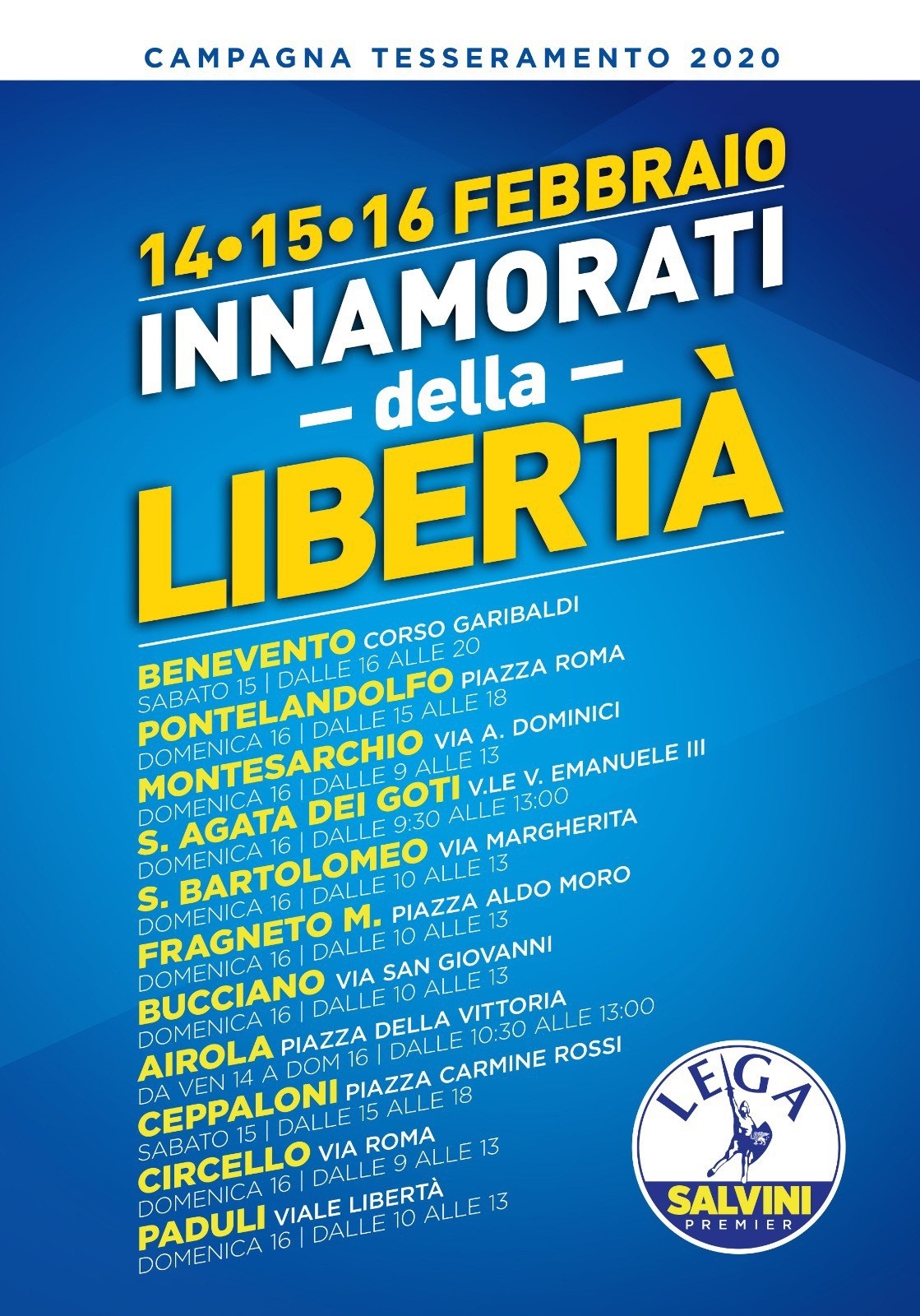 Lega: sabato e domenica gazebi in diverse piazze sannite