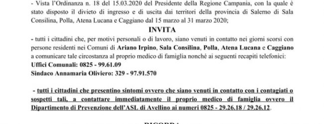 L’appello di diversi sindaci sanniti e irpini: “Contattare le autorità competenti se siete stati nelle zone focolaio della Campania”