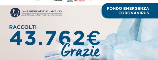 Avellino| Emergenza covid-19, la raccolta degli Ordini professionali pro Moscati supera i 43mila euro