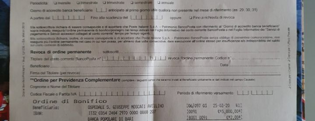 Fondi all’ospedale “Moscati”, gesto di solidarietà anche dal comitato festa di San Potito Ultra