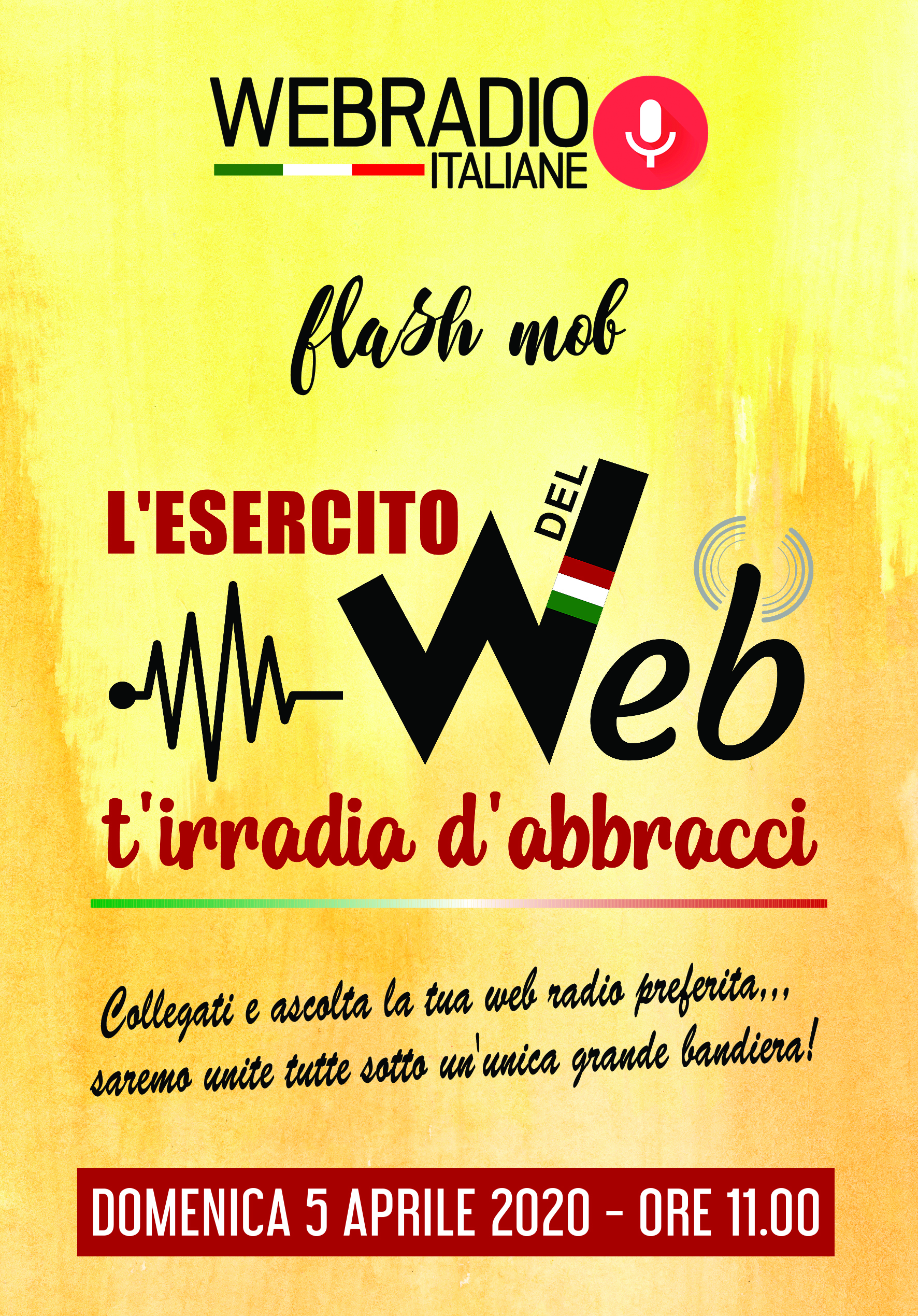 Domenica 5 aprile flash mob “L’esercito del Web t’irradia d’abbracci”