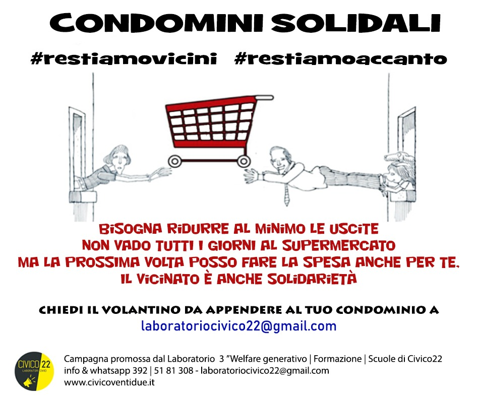 Benevento| Civcio 22 promuove campagna “Condomini solidali: restiamo vicini, restiamo accanto”