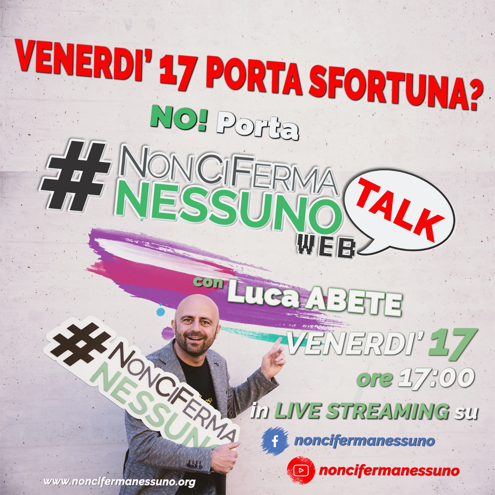 Venerdi 17 Aprile porta sfortuna? no! porta #NonCiFermaNessunoWeb-Talk!