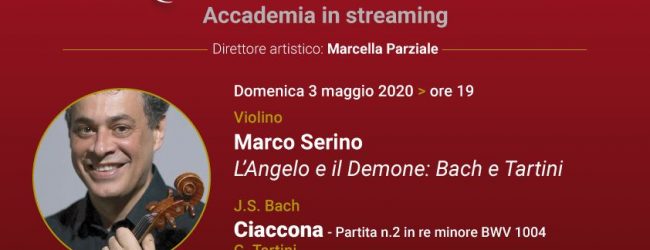 Benevento| Accademia Santa Sofia, domenica 3 maggio il concerto del “Konzertmeister-primo violino dell’Orchestra da Camera” Marco Serino