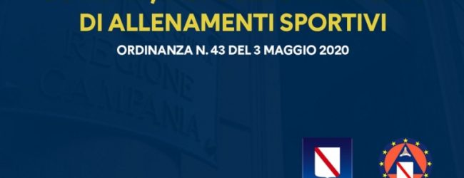 Covid-19, domani la  ripresa degli allenamenti: l’ordinanza regionale