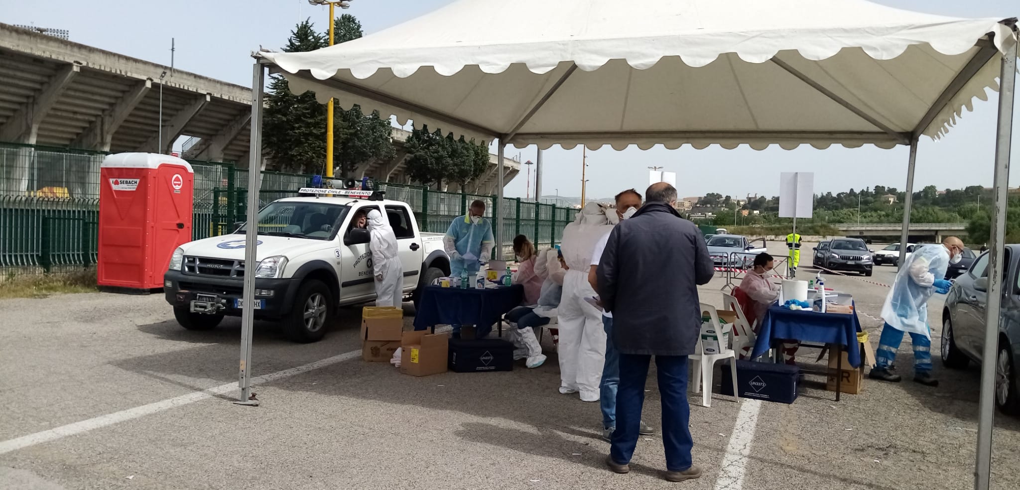 Covid-19, a Benevento effettuati 3.000 tamponi in modalità drive-in