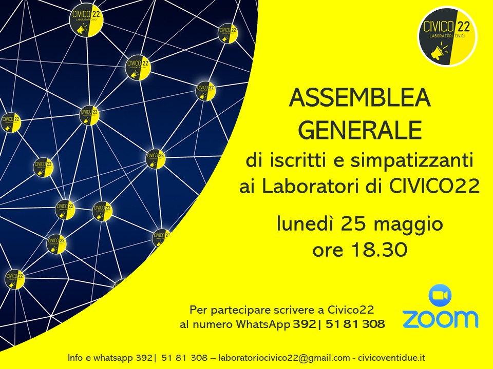 Benevento| Lunedi 25 Maggio convocata l’Assemblea generale di Civico 22
